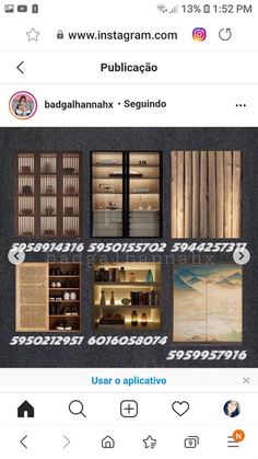 the instagram page on instagram com shows an image of some shelves and cupboards