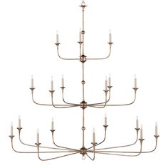 a chandelier with many lit candles hanging from it's center, on a white background