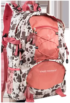 This Simply Southern Backpack has a style for everyone! Use it for class or vacation! With multiple zippered compartments, padded straps, the whole family will be wanting one of these packs. Store all your essentials in this Simply Southern backpack this season! Large zippered compartment with tablet sleeve and two pockets 4 smaller zippered compartments, 2 side pockets Top handles with clasp Adjustable padded straps and back Height: 17” Style # 0222-BACKPACK Billabong Bags Backpacks, Casual Country Outfits, Country Style Outfits, Western Wear Outfits, Western Style Outfits, Cute N Country, Cute Nikes