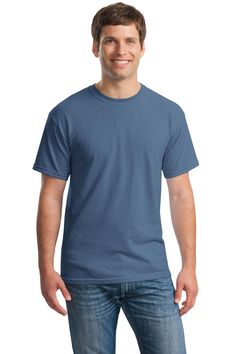 Adult Heavy Cotton™ 5.3 oz. T-Shirt - INDIGO BLUE - S | Gildan Adult Heavy Cotton T-Shirt in Indigo Blue Size Small 5000, 0 Shave Ice, Oversized Fashion, Popular Shirt, Blank T Shirts, Moms Favorite, Tee Shirt Homme, Men Short Sleeve, Cool T Shirts, Cotton T Shirt