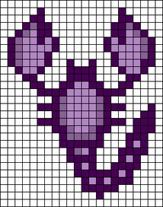 a cross stitch pattern with an image of a purple and white skull on it's face