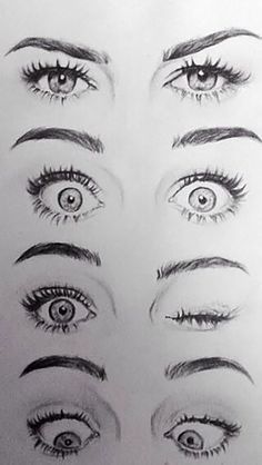 a drawing of eyes with different lashes