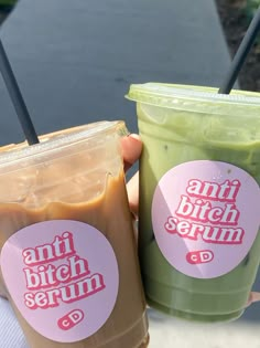 On the left, an iced coffee. On the right, an iced matcha. Delivery Aesthetic, Matcha Business, Matcha Shop, Dunkin Coffee, Korean Drinks, Matcha Coffee, Coffee Trailer, Coffee Shop Branding