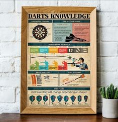 a poster with information about darts on it