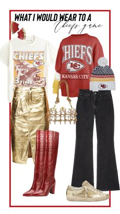 Chiefs Super Bowl Outfit, Chiefs Tailgate Outfit, Super Bowl Outfits For Women Chiefs, Kansas City Outfits, Kansas City Outfit Women, Kansas City Chiefs Outfit Ideas, Chiefs Game Day Outfit Winter, Football Stadium Outfit