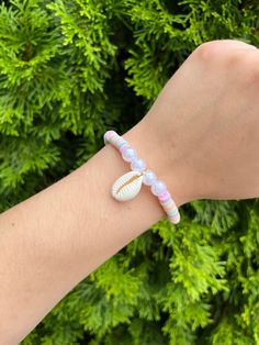 Each bracelet is sold individually! Elastic string to fit most size wrists Jewelry Bracelets, Shells, Beaded Bracelets, Charm Bracelet, Pastel, Ships, Elastic, Bracelet, Jewellery Bracelets