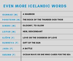 the seven more icelandic words