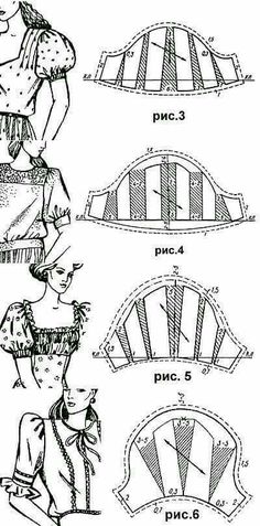 an old fashion diagram showing different types of clothing