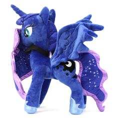 a blue pony with wings on it's back