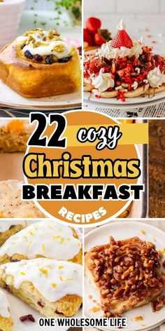 Collage of Christmas morning breakfast recipes. Christmas Morning Cinnamon Rolls, Easy Christmas Morning Breakfast, Morning Cinnamon Rolls, Festive Buffet, Breakfast Bar Ideas, Morning Breakfast Recipes, Easy Crock Pot Recipes, Christmas Breakfast Ideas, Morning Recipes Breakfast