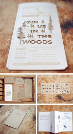 the inside of a wedding suite with wood and paper cut outs, including an open book