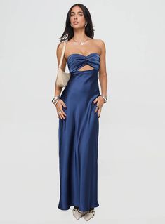 Faviola Strapless Maxi Dress Blue Fleece Dress, Strapless Maxi, Strapless Maxi Dress, Satin Maxi, Satin Maxi Dress, Glam Dresses, Curve Dresses, Midi Maxi Dress, Maxi Dress Blue