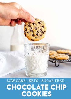 low carb keto sugar free chocolate chip cookies