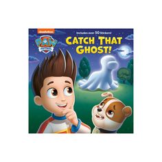 the book cover for catch that ghost with an image of a boy and his dog