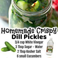 homemade crispy dill pickles recipe in a jar