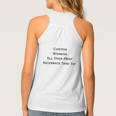 Custom Womens All Over Print Racerback Tank Top Fit Womens, Racerback Top, Round Neck Tees, Racerback Tank, All Over Print