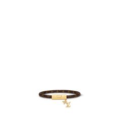 LOUIS VUITTON® - Lv Push Bracelet - Monogram Monogram Pattern, Louis Vuitton Official, Bracelet Collection, Color Dorado, Flower Studs, Sparkling Crystal, Monogram Canvas, Gold Tone Metal, All Fashion