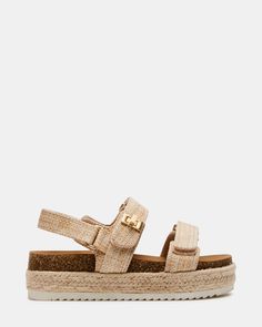 KIDS' BIGMONA RAFFIA Kitten Heel Slingbacks, Steve Madden Store, Flatform Sandals, 5 Inch Heels, Velcro Straps, Hook And Loop, Season 1, The Gift, Platform Sandals