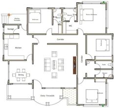 the floor plan for a house with three rooms