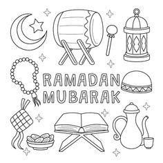 Ramadan mubarak kleurplaat voor kinderen | Premium Vector #Freepik #vector #ramadan #islam #fitr #eid-fitr Ramadan Drawing For Kids, Drawing For Ramadan, Ramadan Colouring Pages, Ramadan Coloring Pages Free Printable, Ramadhan Coloring, Ramadan Arts And Crafts, Ramadan Doodles, Ramadan Drawings, Ramadan Drawing Ideas