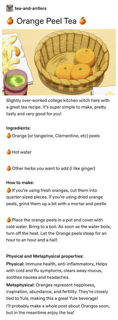 an orange peel tea recipe with instructions