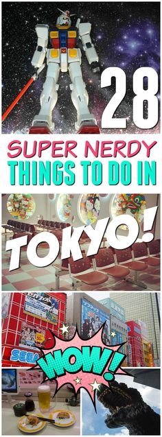 there are many different pictures with the words super nerdy things to do in tokyo