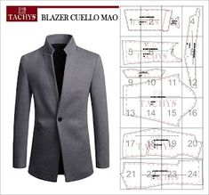 an image of a jacket with measurements for the collar and lapel, as well as instructions