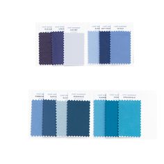 four different shades of blue and white with the same color swatches on each side