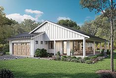 this is a computer rendering of these modern house plans for small homes in the country