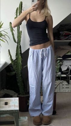 Scandi Girl Aesthetic Outfit, Lazy Clothes Aesthetic, Lounge Aesthetic Outfit, Dark Summer Clothes, At Home Summer Outfits, Pj Aesthetic Outfit, Scandi Girl Outfit, Outfits For Breakfast, Comfy Pjs Aesthetic