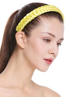 Hairband Headband Braided Costume Traditional Neon Yellow Braid CXT-002-310 Hair Circlet, Yellow Headband, Brazilian Hair Extensions, Event Fashion, High Quality Wigs, Hair Hoop, Clip In Extensions, Braided Headband, Hair Hoops