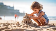 Castle On The Beach, Beach Photoshoot Family, Sand At The Beach, Collecting Seashells, Castle Beach, Playing In The Sand, Building Sand, Beach Drawing, Child Playing