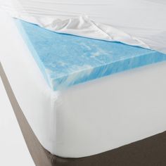 a close up view of a mattress topper