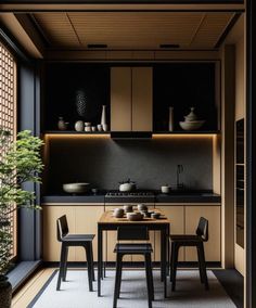 Small Modern Kitchen Design Open Concept, Black Living Room Decor, Black Bedroom Design, Japanese Home Decor, Luxury Living Room Design, Modern Kitchen Design Open Concept, Simple Interior, Kiev Ukraine, Kitchen Concepts