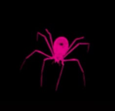 a pink spider is glowing in the dark