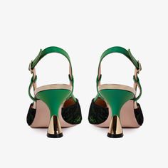 Materials Upper: LeatherLining: LeatherSole: Leather MEASUREMENTS Heel Height:2” Verdant Chic: The Bali Green Leather Slingback Women Sandal Premium Craftsmanship: The Bali Green Leather Slingback Sandal is meticulously handcrafted from 100% calf leather, ensuring exceptional quality and attention to detail. Each pair is expertly crafted by skilled artisans, resulting in a product that exudes elegance and durability. The use of premium materials guarantees a comfortable fit and long-lasting wear Green Slingback Pumps With Sculpted Heel For Party, Luxury Green Slingback Pumps For Party, Luxury Green Slingback Pumps, Designer Slingback Pumps With Leather Sole For Party, Party Slingback Sandals With Pointed Toe And Leather Sole, Pointed Toe Slingback Sandals With Leather Sole For Party, Party Slingback Pumps With Leather Sole And Low Heel, Luxury Evening Slingback Sandals With Heel Strap, Luxury Evening Slingback Sandals With Single Toe Strap