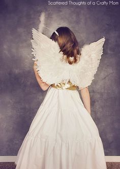 Diy Angel Costume, Kids Angel Costume, Bible Costumes, Girls Angel Costume, Angel Costumes, Wings Tutorial, Nativity Costumes, Diy Angels