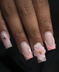 Colored Acrylic Nails, French Tip Acrylic Nails, Long Acrylic Nails Coffin, Acrylic Nails Coffin Pink, Unique Acrylic Nails, Bling Acrylic Nails, Acrylic Nails Coffin Short