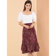 Featuring it's pretty ditsy floral print, this midi skirt is a summery option that can be worn with just about anything. Channel elegant style in this midi skirt, beautifully printed with a blossom print for a versatile look. It is made from lightweight fabric, adds definition to the free-flowing design. Falling to a waterfall midi hem, it sits high on the waist with a discreet side zip fastening. Summer days call for effortlessly feminine styles like the skirt. Flowy Midi Skirt, Ruffle Hem Skirt, Blossom Print, Floral Print Skirt, Hem Skirt, Hem Style, Women's Skirts, Flowy Skirt, Print Chiffon