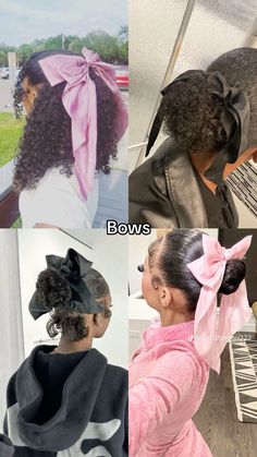 Natural Hair Bun Styles, Mixed Curly Hair, Quick Natural Hair Styles, Cute Curly Hairstyles, Dyed Hair Inspiration, Quick Braided Hairstyles, Bow Hairstyle, Curly Hair Styles Easy, Hairdos For Curly Hair