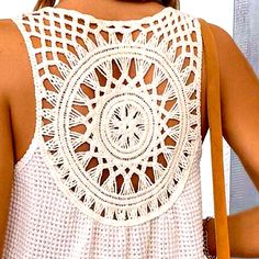 Stunning, High-Quality Material For Any Occasion White Crochet Top For Day Out, Chic White Crochet Top For Summer, Chic White Crochet Top For Beach, Chic White Crochet Top For Day Out, Chic White Sleeveless Crochet Top, White Summer Crochet Top For Day Out, White Bohemian Crochet Top For Day Out, White Sleeveless Crochet Top For Day Out, White Sleeveless Bohemian Blouse