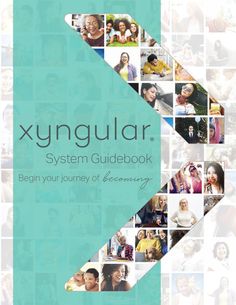 the xyngular system guidebook is shown in front of a blue background