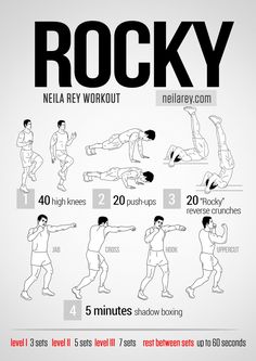 a poster with instructions on how to do a rock workout for the entire body and chest