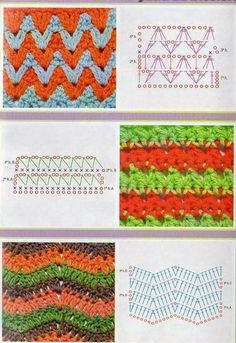 crochet patterns and instructions on how to knit the chevron stitch in this book