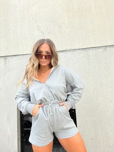 ZIP UP SWEATSHIRT HOODIE ROMPER WITH ADJUSTABLE WAIST TIE COLOR:HEATHER GREY MODEL IS WEARING A SIZE MEDIUM RUNS TTS MODEL MEASUREMENTS: WEIGHT 150 LBS, 5’2”, SIZE 6, BUST 35”, WAIST 28”, HIPS 37”, BRA SIZE 34D Sweatshirt Romper, Hoodie Romper, 150 Lbs, Zip Up Sweatshirt, Tie Colors, Sweatshirt Hoodie, Waist Tie, Bra Sizes, Model Measurements