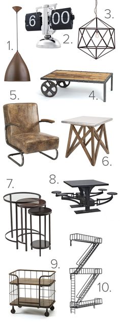 the different types of furniture are shown in this graphic style, including chairs and tables