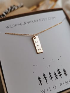 Laser Engraving Jewelry Ideas, Engraved Jewelry Ideas, Minimalist Personalized Bar Necklace Gift, Minimalist Engraved Bar Necklace For Gift, Customizable Gold Bar Necklace For Personalized Gift, Gold Bar Necklace Engraved, Date Bar, Personalized Gold Bar Necklace, Pine Jewelry