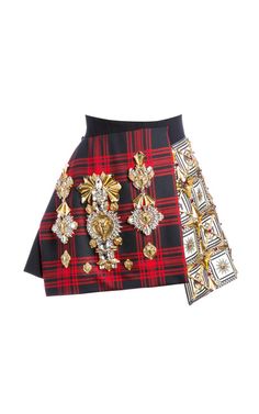 Red Tartan Skirt, Red Plaid Skirt, Plaid Wool Skirt, Panel Skirt, Crepe Skirt, Skirt Wool, Fausto Puglisi, Tartan Skirt, Wool Crepe