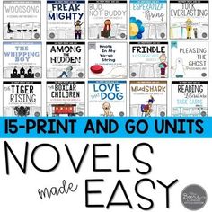 there are 15 print and go units for novels made easy