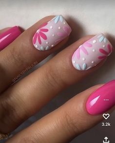 Summer Nails 2023, Nails Flowers, Nails 2023, Spring Nail Art